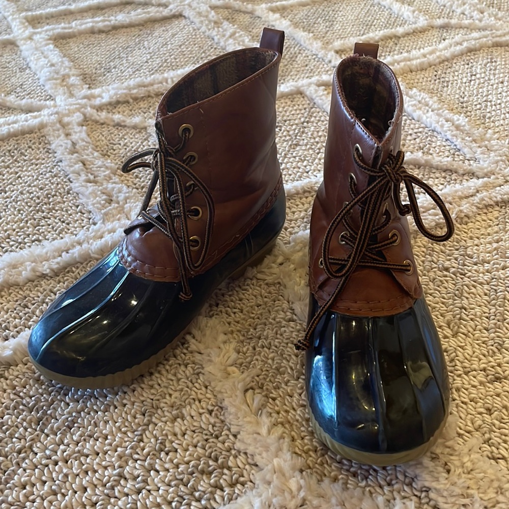 Krazy Kicks flannel lined navy duck boots